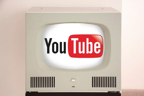 YouTube logo on a vintage